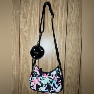 Juicy Couture Black and Pink Floral Shoulder Bag
